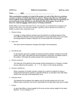 Midterm 1 Answer Key - UW Atmospheric Sciences