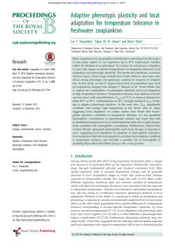 Adaptive phenotypic plasticity and local adaptation for temperature