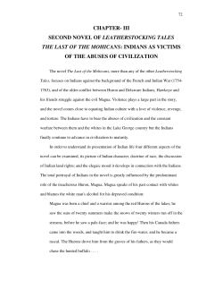 CHAPTER- III SECOND NOVEL OF LEATHERSTOCKING TALES
