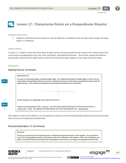 Lesson 17: Characterize Points on a Perpendicular Bisector