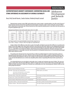 DISPROPORTIONATE MINORITY CONFINEMENT: CONFRONTING