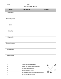 Poetic terms activity