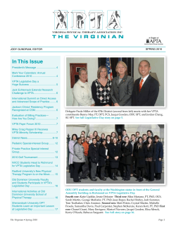 In This Issue - Virginia Physical Therapy Association