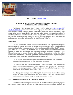 NLRB Invalidates Non-Union Class Action Waivers