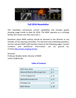 Fall 2016 Newsle4er - Notre Dame Integrated Imaging Facility