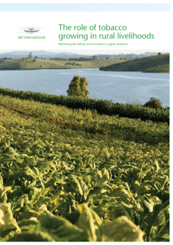 The role of tobacco growing in rural livelihoods