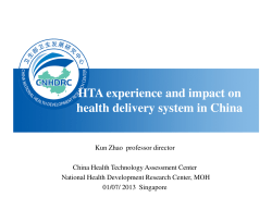 Prof Zhao Kun, Division of Health Technology Assessment, National