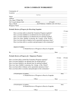 OCDS CANDIDATE WORKSHEET