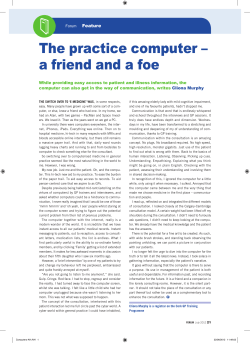 The practice computer &ndash; a friend and a foe