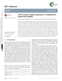 A DFT study on lignin dissolution in imidazolium