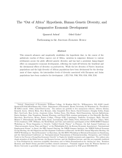 The &ldquo;Out of Africa&rdquo;Hypothesis, Human Genetic