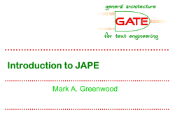 Introduction to JAPE