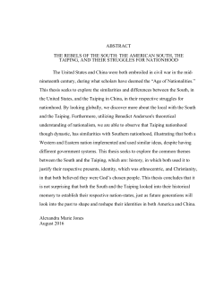 the rebels of the south, the american south, the taiping, and their