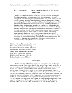 MoDeLS: Defining a Learning Progression for Scientific Modeling