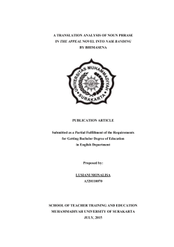 A TRANSLATION ANALYSIS OF NOUN PHRASE IN THE APPEAL
