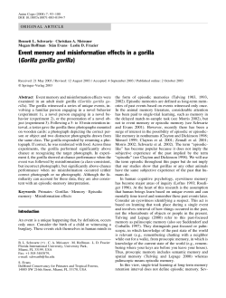 Event memory and misinformation effects in a gorilla (Gorilla gorilla