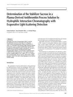 Determination of the Stabilizer Sucrose in a Plasma