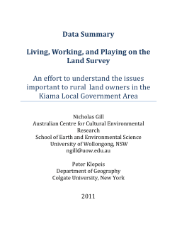Living, Working and Playing on the Land Survey