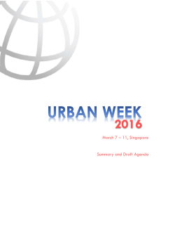 Urban Week 2016 Agenda