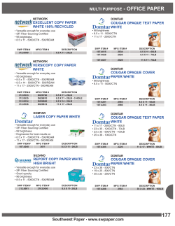 SWP Office Paper_SWP Product Catalog