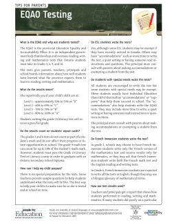 EQAO Testing - People for Education