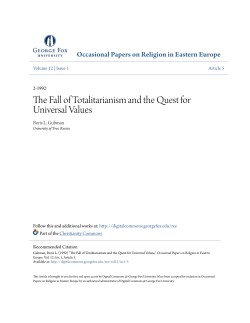 The Fall of Totalitarianism and the Quest for Universal Values