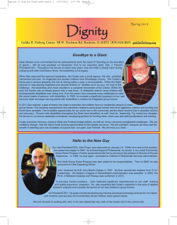 Spring 2013 - Goldie B. Floberg Center