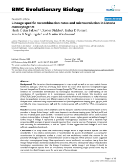 Lineage specific recombination rates and microevolution in Listeria