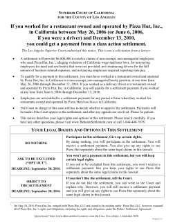 If you worked for a restaurant owned and operated by Pizza Hut, Inc