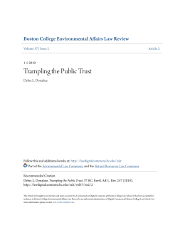 Trampling the Public Trust - Digital Commons @ Boston College