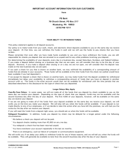 important account information for our