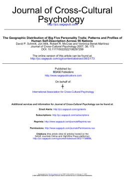 The geographic distribution of big five personality traits