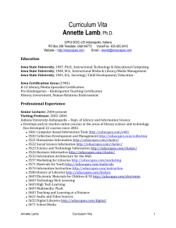 Curriculum Vita Annette Lamb, Ph.D.