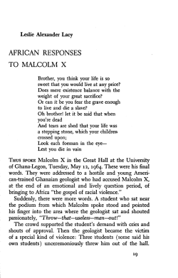 african responses to malcolm x