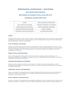 ICCSD Standards, and Benchmarks -- Social Studies
