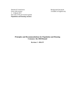 Principles and Recommendations for Population and