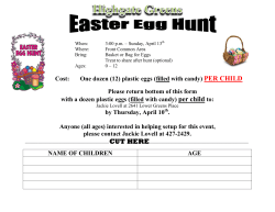 Cost: One dozen (12) plastic eggs