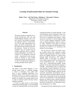 Learning Transformation Rules for Semantic Parsing