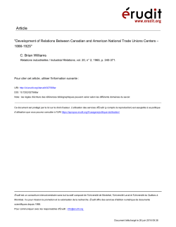 "Development of Relations Between Canadian and American