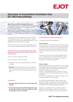 Overview of hexavalent chromium free (Cr (VI)