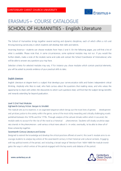 English Literature - Canterbury Christ Church University