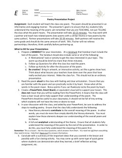 Poetry Presentations - Jericho Public Schools