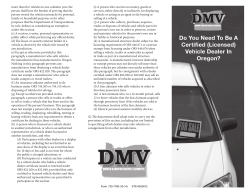 (Licensed) Vehicle Dealer - Oregon Department of Transportation