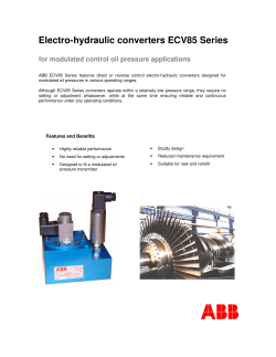 Electro-hydraulic converters ECV85 Series
