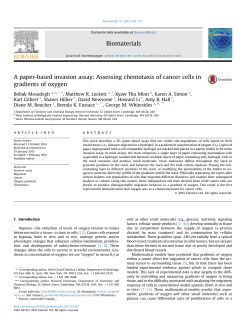 A paper-based invasion assay: Assessing chemotaxis of cancer