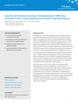 Selective and Sensitive Screening of Chloramphenicol in Milk Using