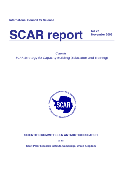 SCAR report - The Scientific Committee on Antarctic Research