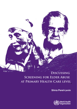 Discussing Screening for Elder Abuse at Primary Health Care level