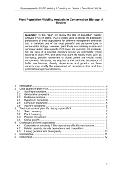 Plant Population Viability Analysis in Conservation Biology: A Review