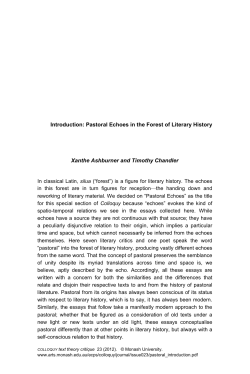 Introduction: Pastoral Echoes in the Forest of Literary